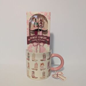 Howdy Cowgirl Boot Mug and Pen Set - Pink